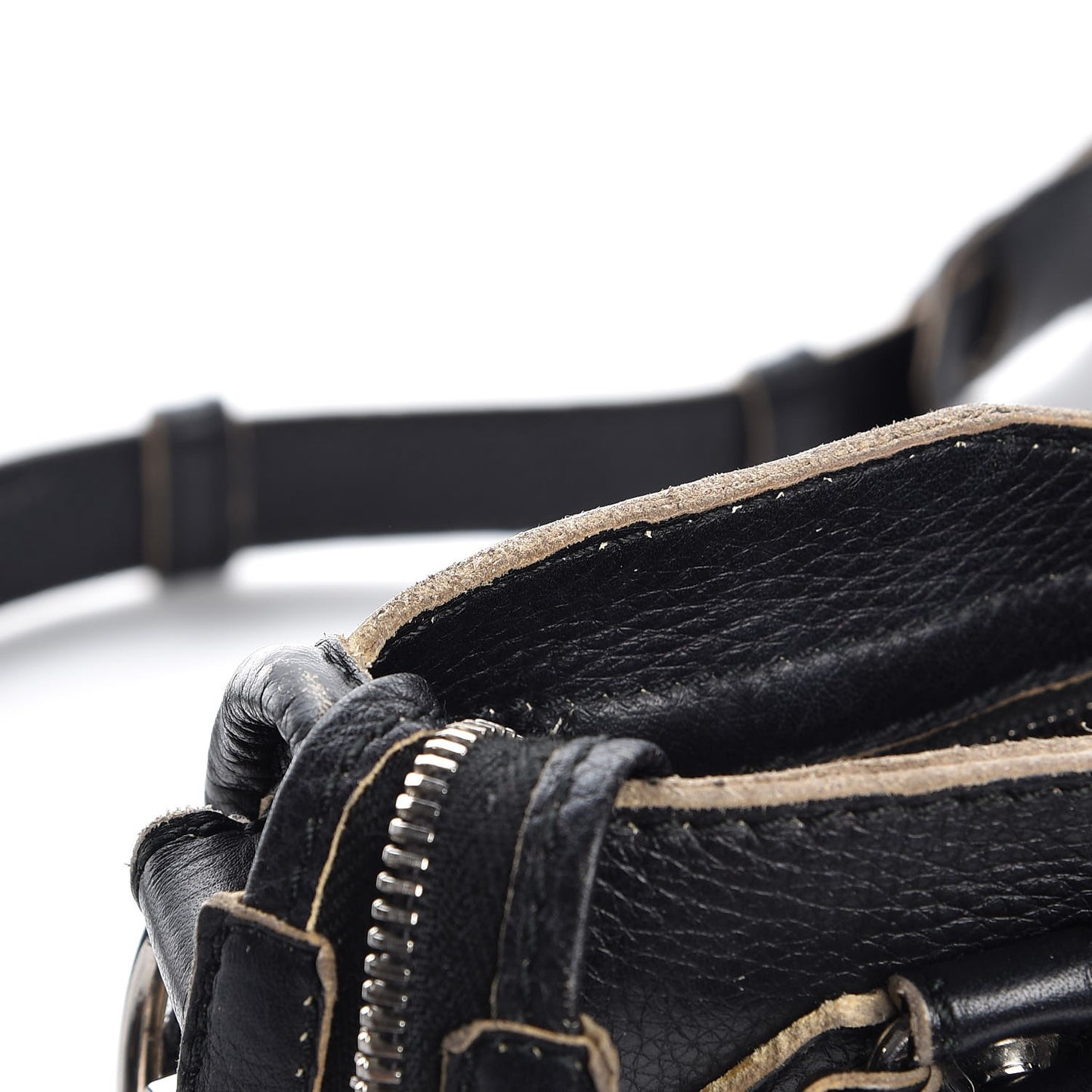 Supple Grained Calfskin Classic Silver Hardware Highlight Mini City Black