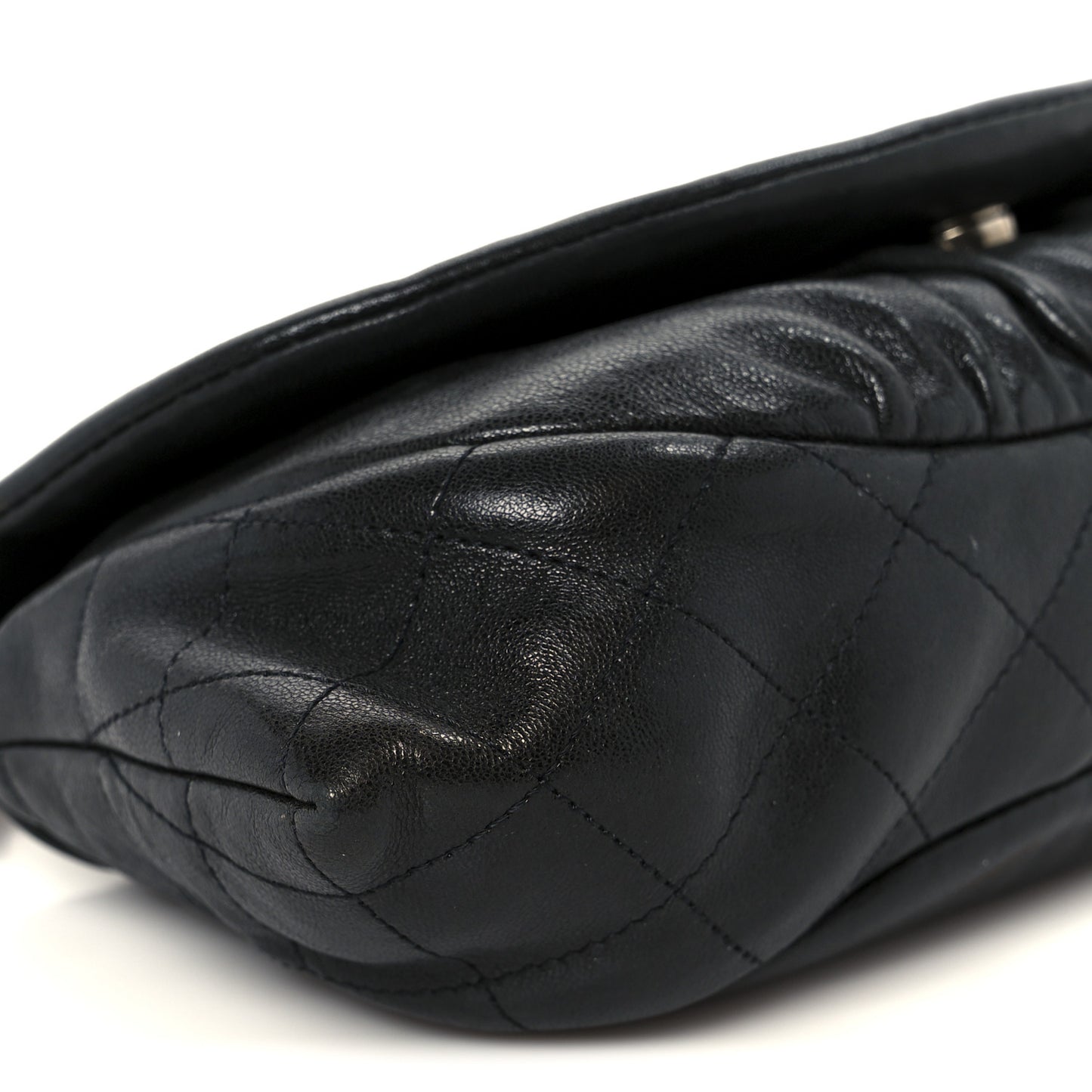 Lambskin Half Moon Wallet On Chain WOC Black