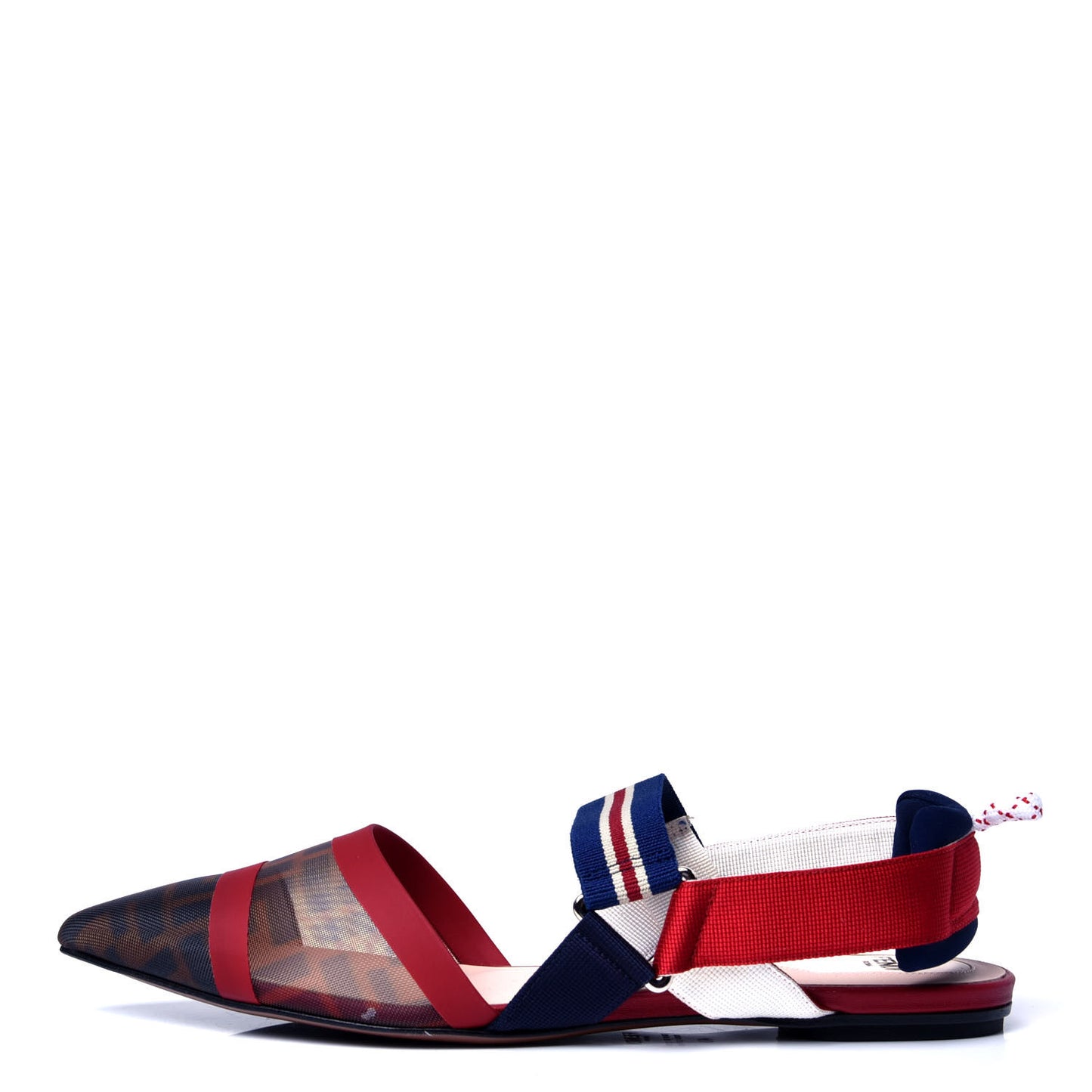 Technical Mesh FF Colibri Slingback Ballerina Flats 40 Tobacco Moro Saffiro Ciliegia