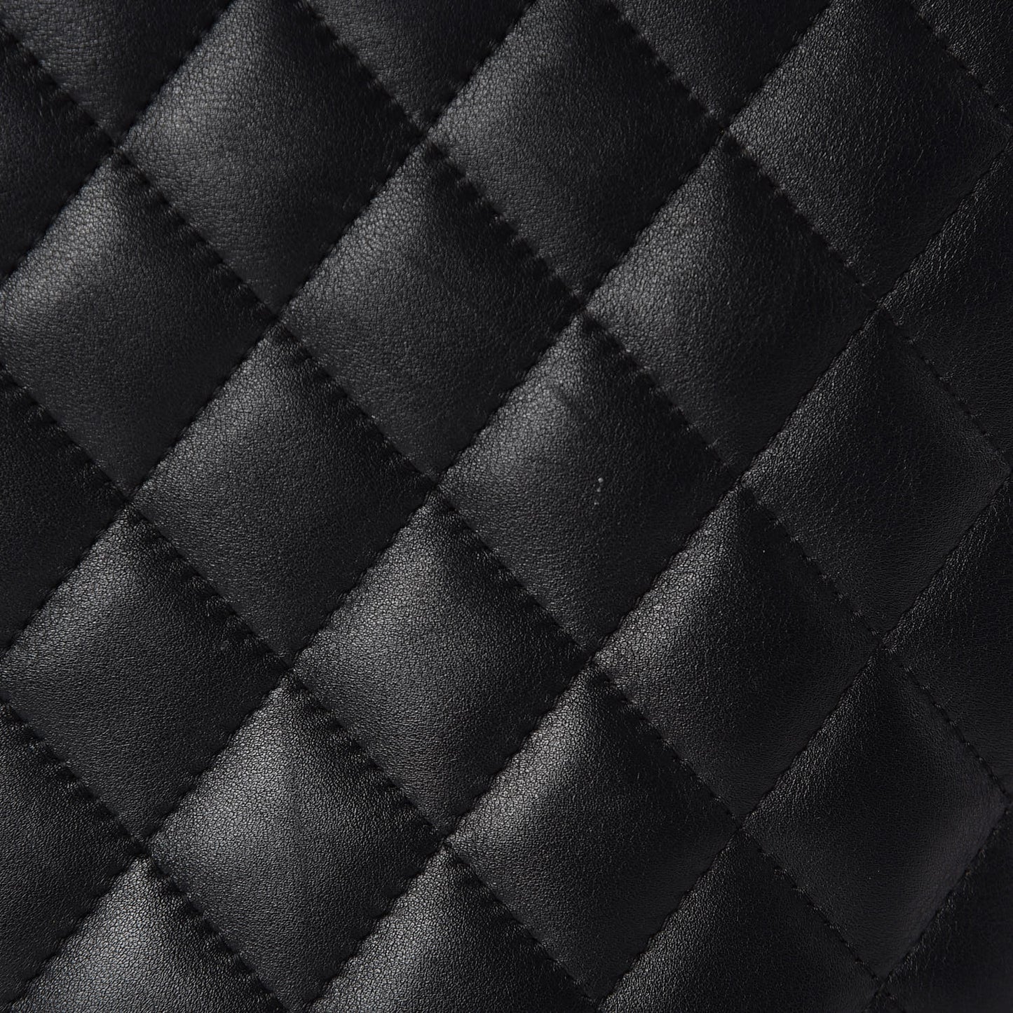 Calfskin Quilted Large Cambon Tote Black White