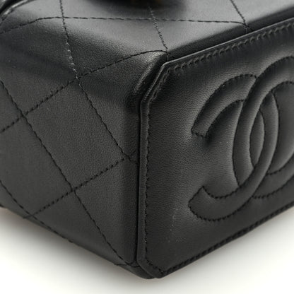 Chanel Lambskin Quilted Vanity Clutch With Chain Black 10 of 12