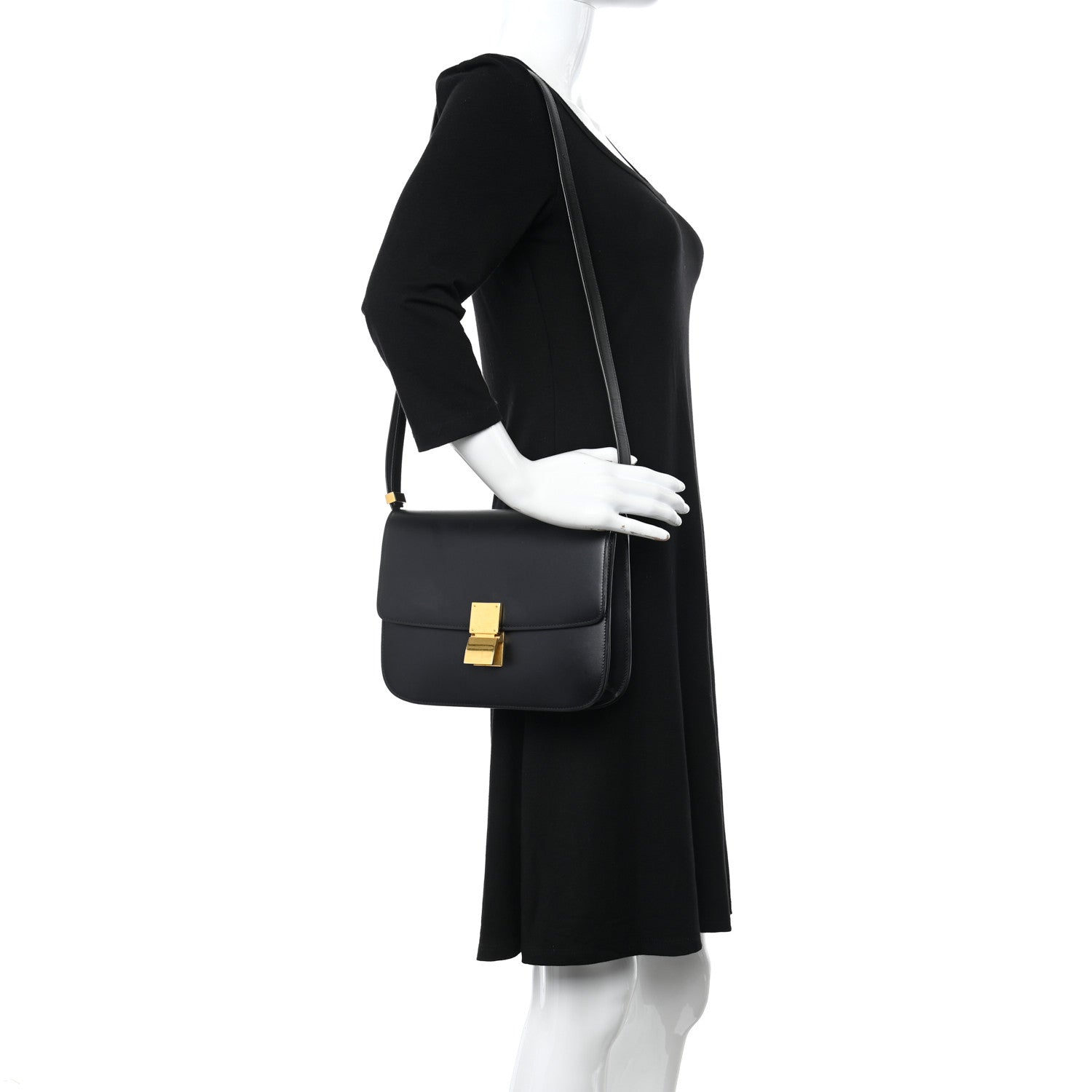 Celine Box Calfskin Medium Classic Box Flap Bag Black 3 of 13