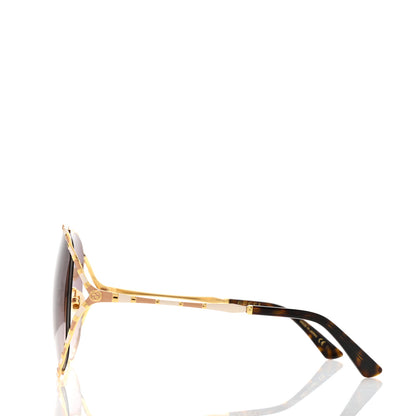 Gucci Metal Round Frame GG0595S Sunglasses Gold Brown 3 of 8