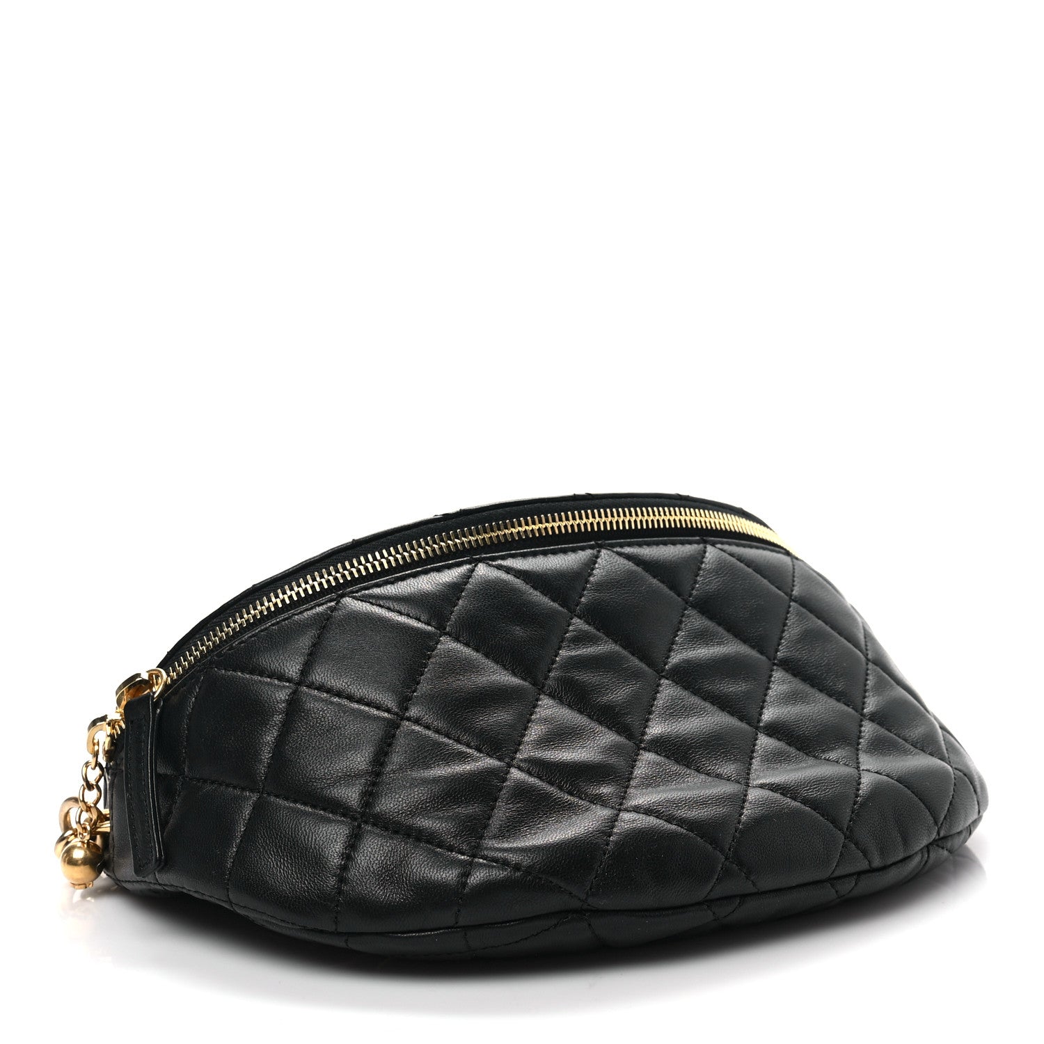 Chanel Lambskin Pearl Quilted CC Belt Bag Black 4 of 8
