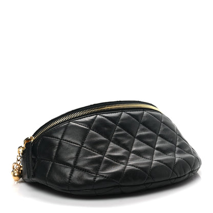 Chanel Lambskin Pearl Quilted CC Belt Bag Black 4 of 8