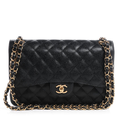 Chanel Caviar Quilted Jumbo Double Flap Black 1 of 9