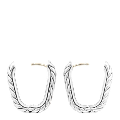 David Yurman Sterling Silver DY Madison Hoop Earrings 3 of 4