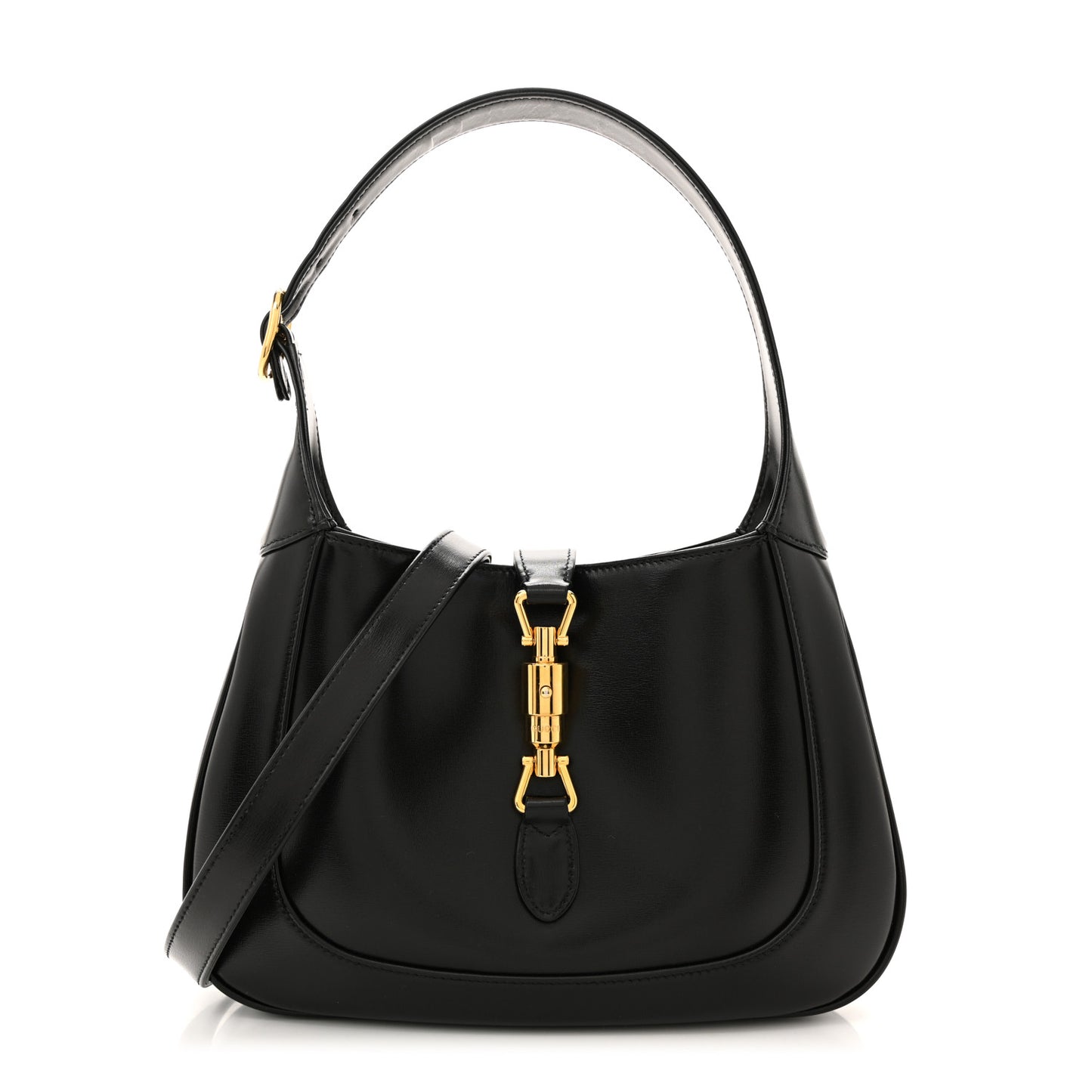 Boarded Dyana Lux Calfskin Small Jackie 1961 Hobo Black