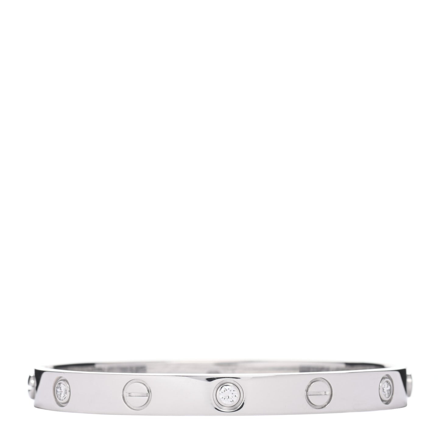 18K White Gold 6 Diamond LOVE Bracelet 16