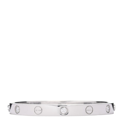 Cartier 18K White Gold 6 Diamond LOVE Bracelet 16 1 of 5
