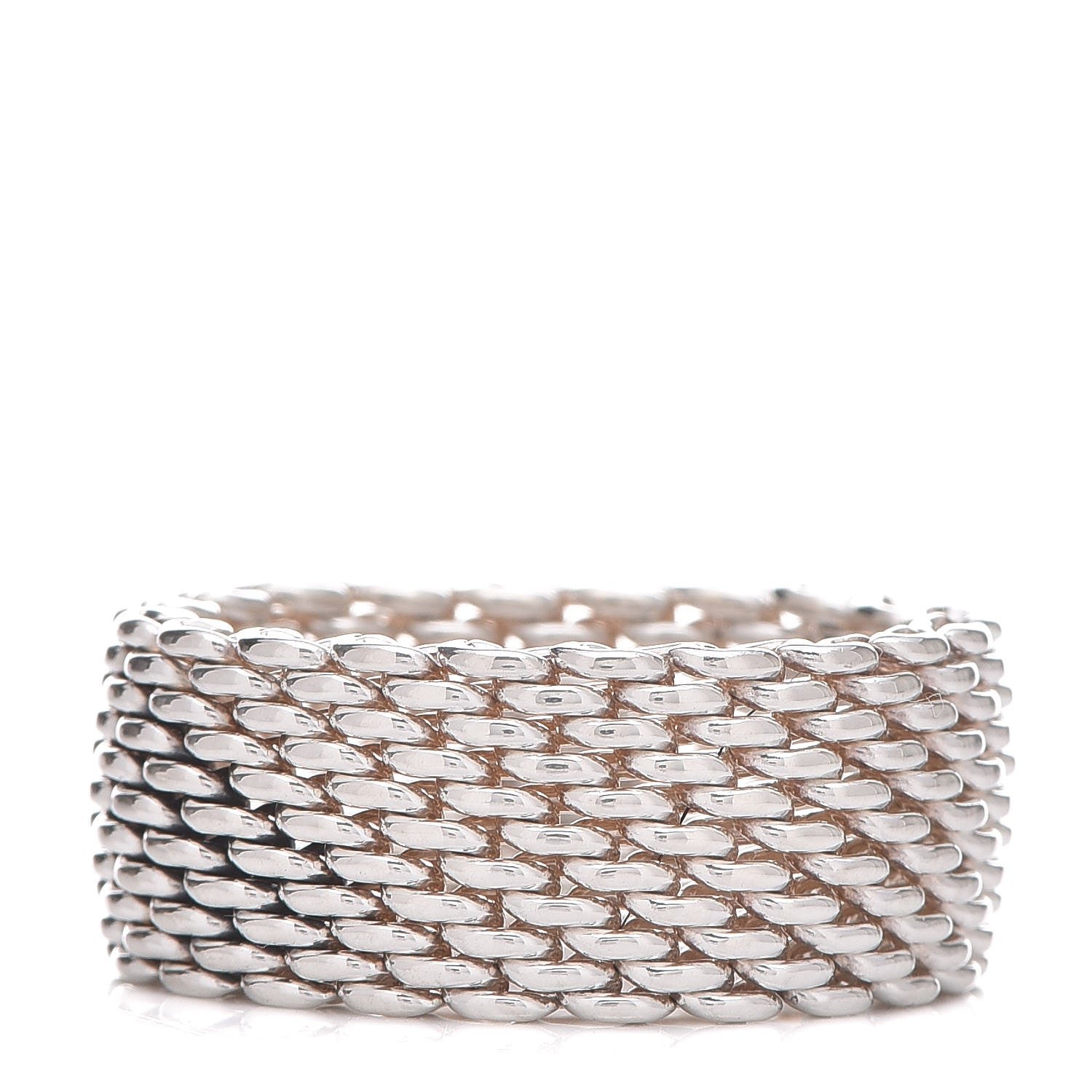 Tiffany Sterling Silver Somerset Mesh Ring 54 7 1 of 4