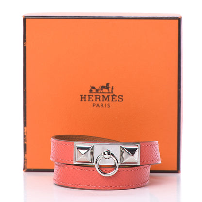 Hermes Epsom Rivale Double Tour Bracelet S Rose Jaipur 7 of 7