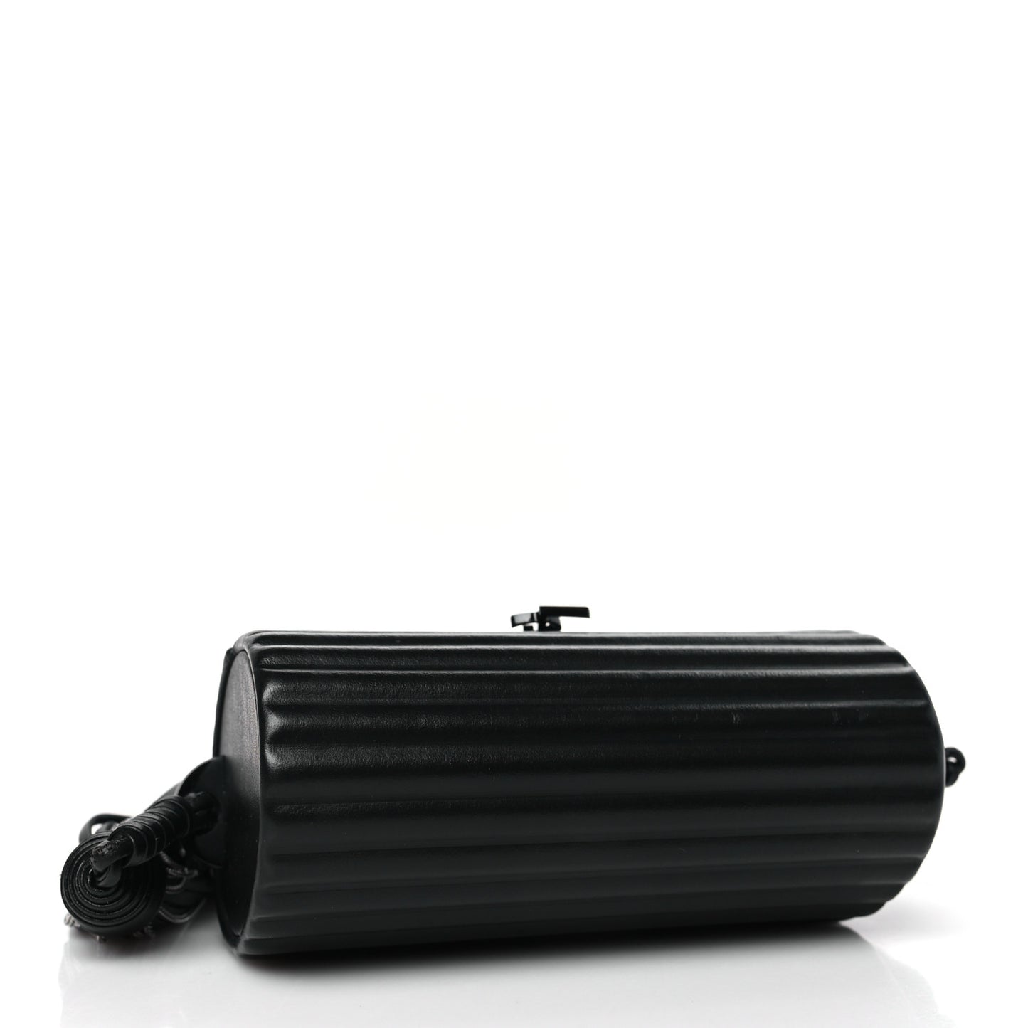 Ribbed Plexiglass Lambskin Fringe Monogram Opium Box Bag Black