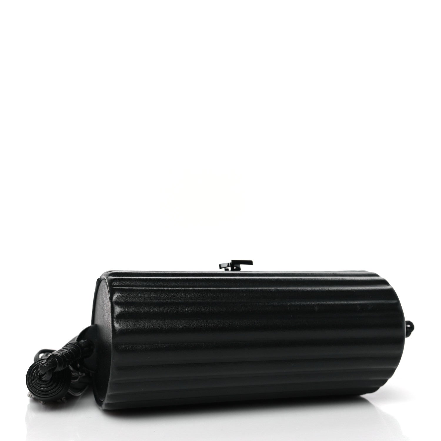 Saint Laurent Ribbed Plexiglass Lambskin Fringe Monogram Opium Box Bag Black 4 of 8