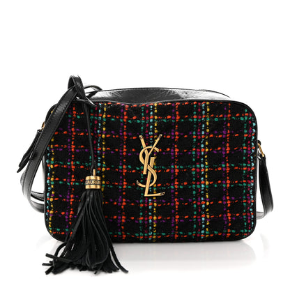 Saint Laurent Tweed Calfskin Monogram Lou Camera Bag Black 1 of 11