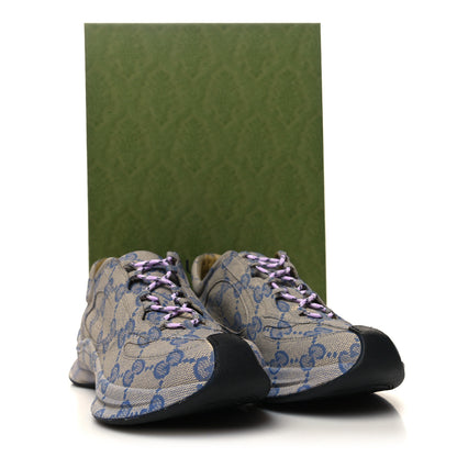 Gucci Ultralight Plume Calfskin Monogram Printed Mens Gucci Run Sneakers 10 Beige Blue 9 of 9