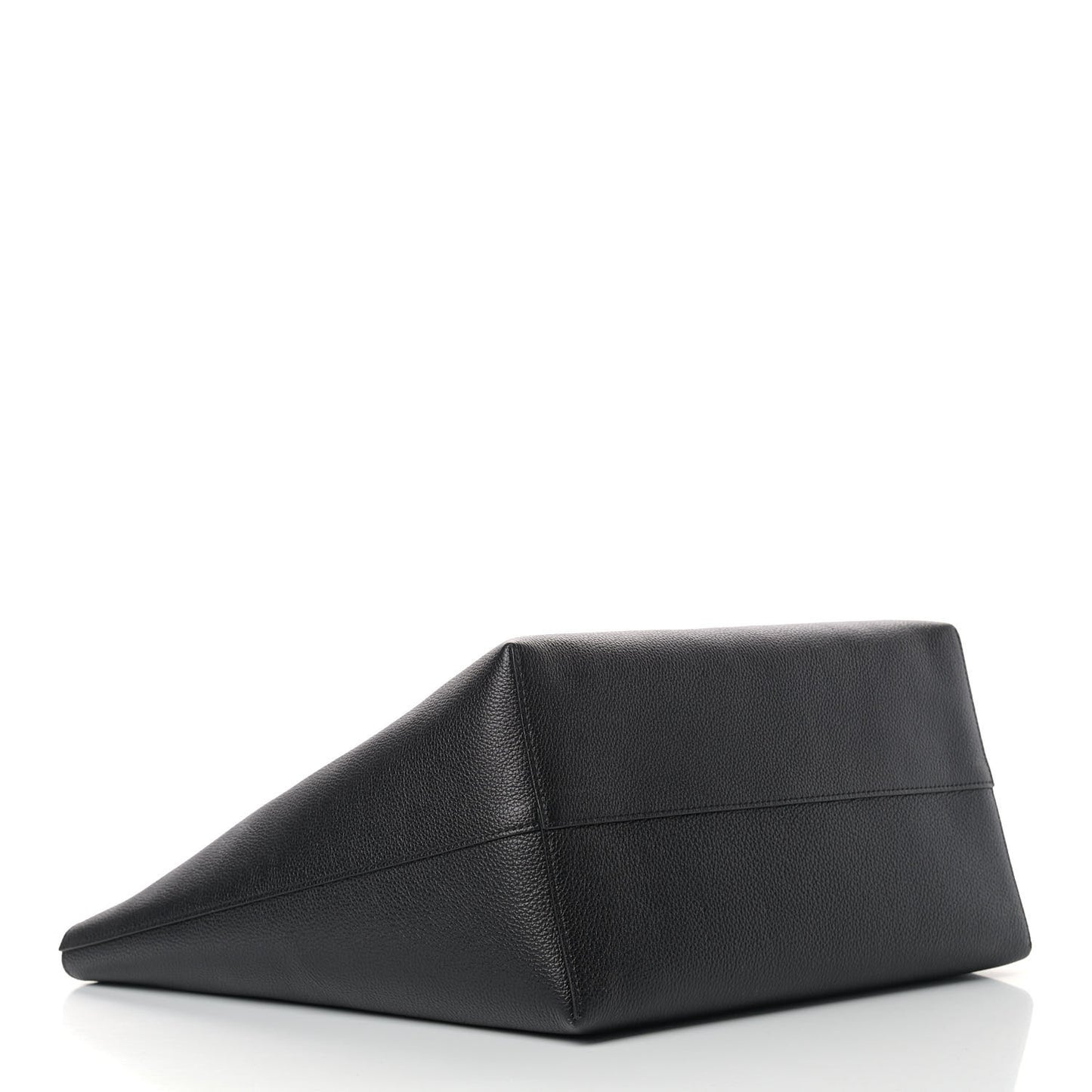 Grained Calfskin Skull Open Shopper Tote Black