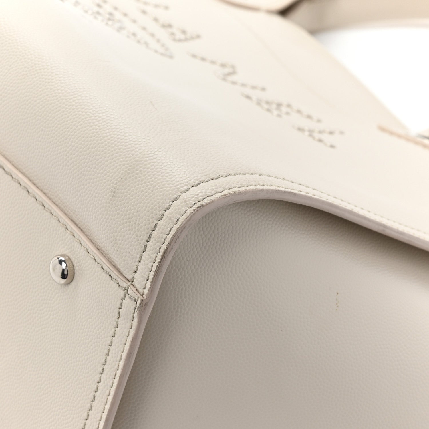Chanel Caviar Medium Studded Deauville Tote White 12 of 15
