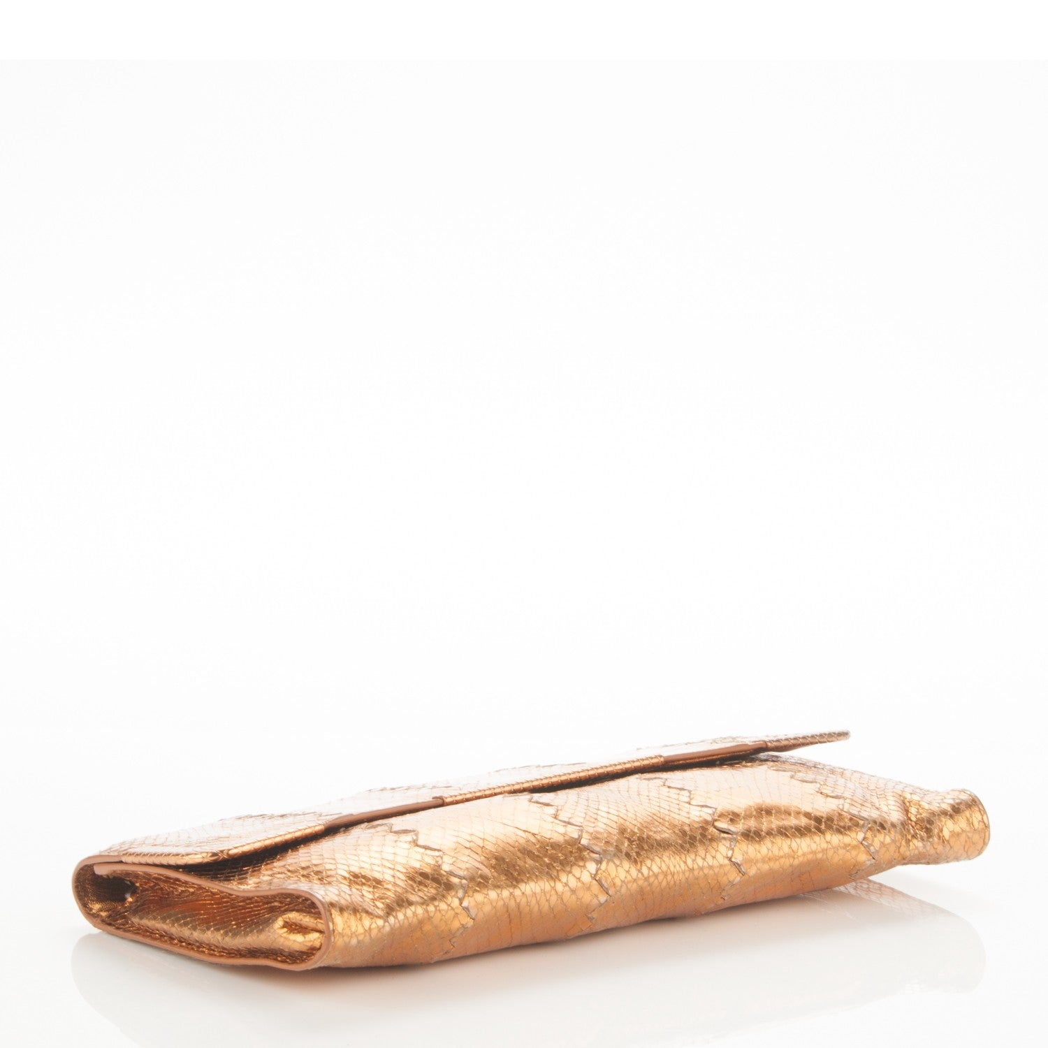 Bottega Veneta Metallic Ayers Wristlet Clutch Oro Bruciato 4 of 8