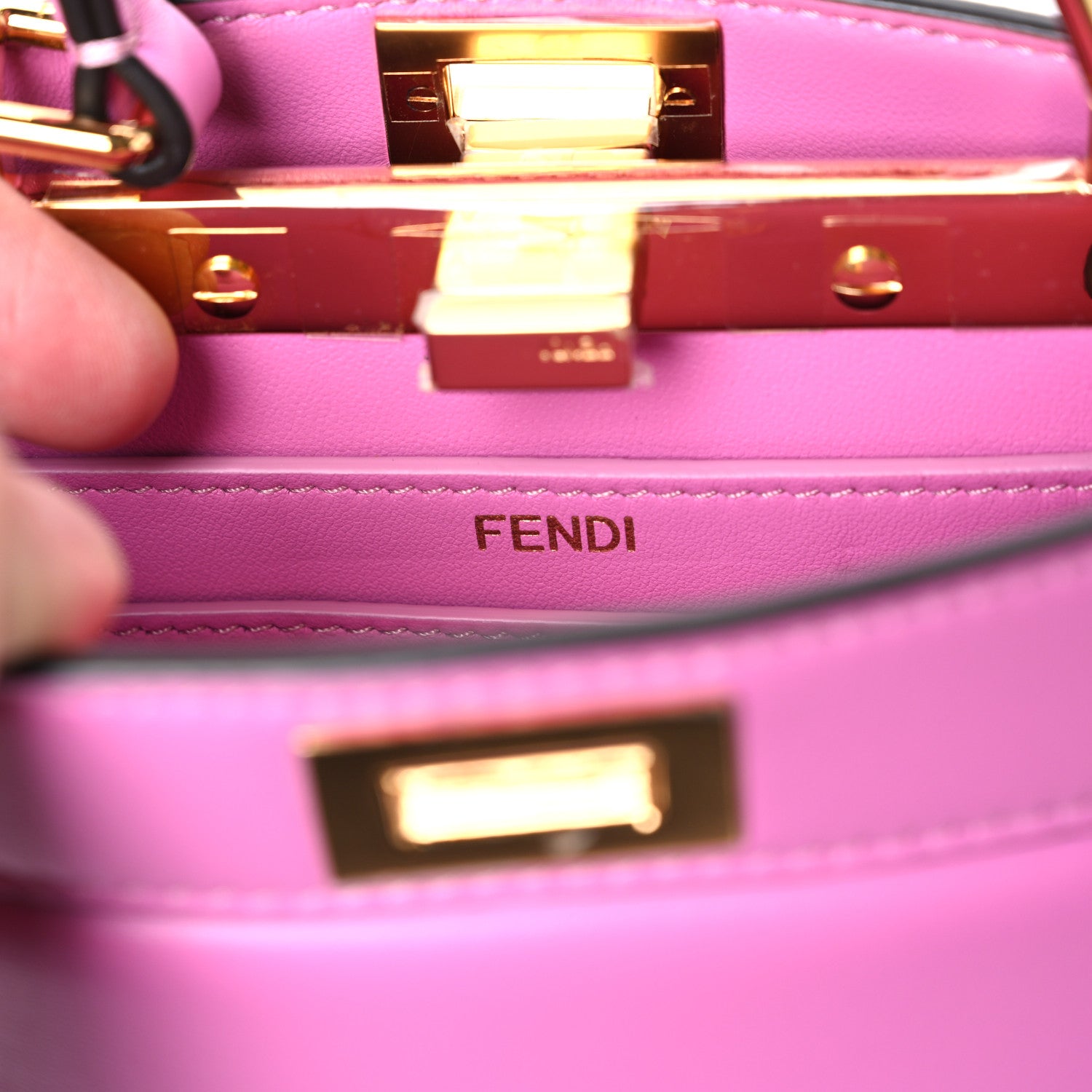Fendi Shiny Nappa Petite Peekaboo I SEE U Satchel Rosa 6 of 10