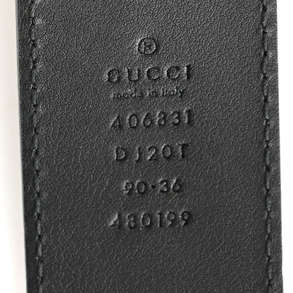 Gucci Textured Calfskin Double G 40mm Belt 90 36 Black 3 of 8