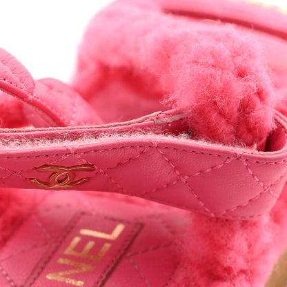 Chanel Cord Lambskin Quilted Logo Sandals 36 Pink 9 of 11