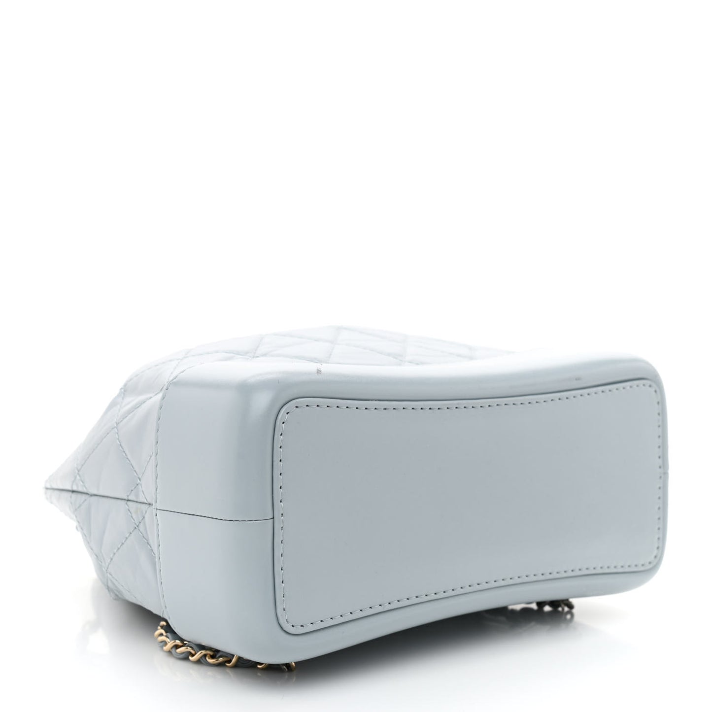 Aged Calfskin Quilted Small Gabrielle Backpack Light Blue