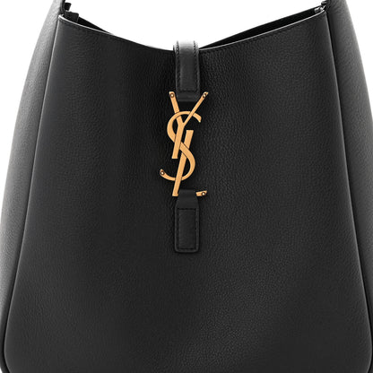Saint Laurent Smooth Calfskin Small Le 5 A 7 Soft Hobo Black 8 of 11