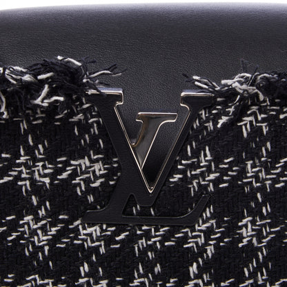 Louis Vuitton Tweed Calfskin Capucines MM Black White 6 of 8