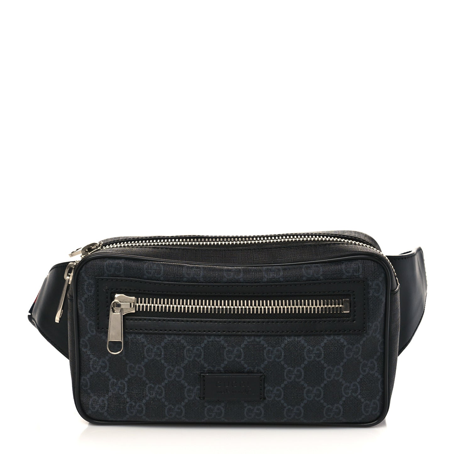 Soft GG Supreme Monogram Web Belt Bag Black Grey