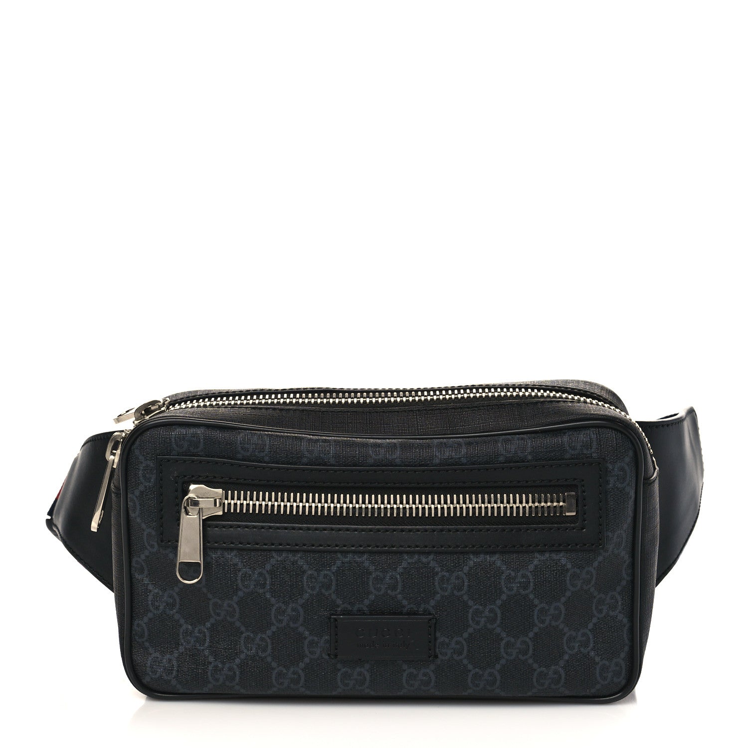 Gucci Soft GG Supreme Monogram Web Belt Bag Black Grey 1 of 7