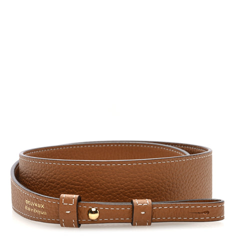 Grained Calfskin Adjustable Strap Brown