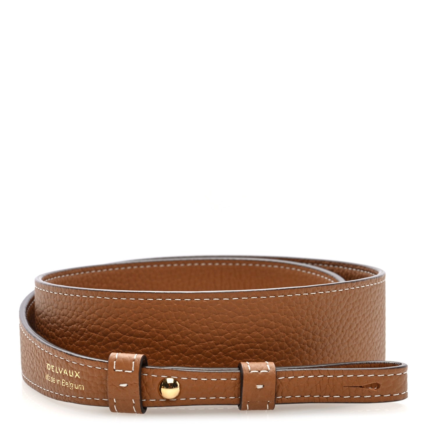 Delvaux Grained Calfskin Adjustable Strap Brown 1 of 4