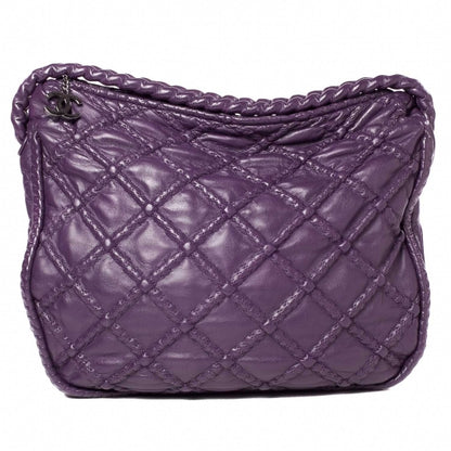 Chanel Quilted Lambskin Hidden Chain Hobo Purple 1 of 9