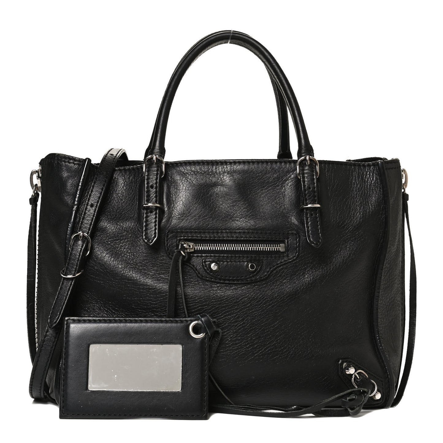 Calfskin Papier Mini A4 Tote Black