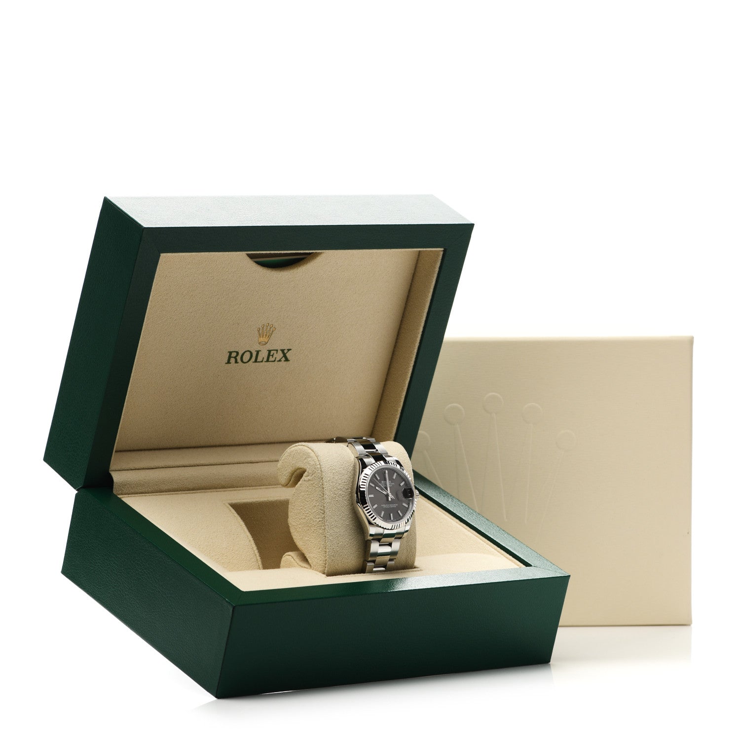 Rolex Stainless Steel 18K White Gold 31mm Oyster Perpetual Datejust Watch Dark Grey 278274 5 of 5