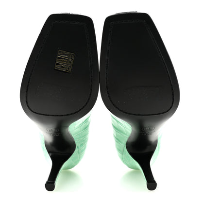 Chanel Crocodile Embossed Patent Calfskin Pumps 38.5 Green Black 6 of 10
