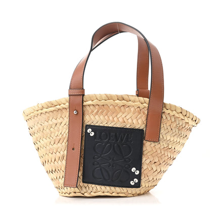 Loewe X MY NEIGHBOR TOTORO Raffia Dust Bunnies Basket Tote Bag Black Tan 1 of 10