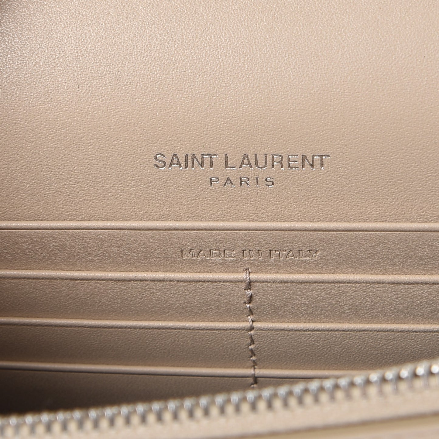 Smooth Calfskin Classic Monogram Kate Tassel Chain Wallet Nude Powder
