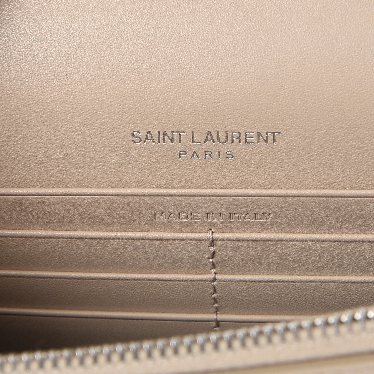 Saint Laurent Smooth Calfskin Classic Monogram Kate Tassel Chain Wallet Nude Powder 6 of 7