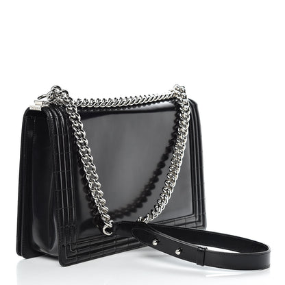 Chanel Glazed Calfskin Large Boy Flap Black 3 of 16
