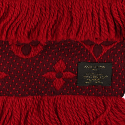Louis Vuitton Wool Silk Logomania Scarf Rubis 3 of 3