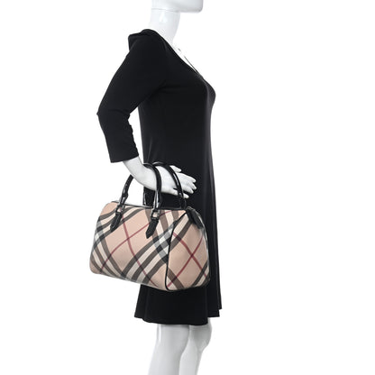 Burberry Supernova Check Patent Small Chester Bowling Bag Black 2 of 14