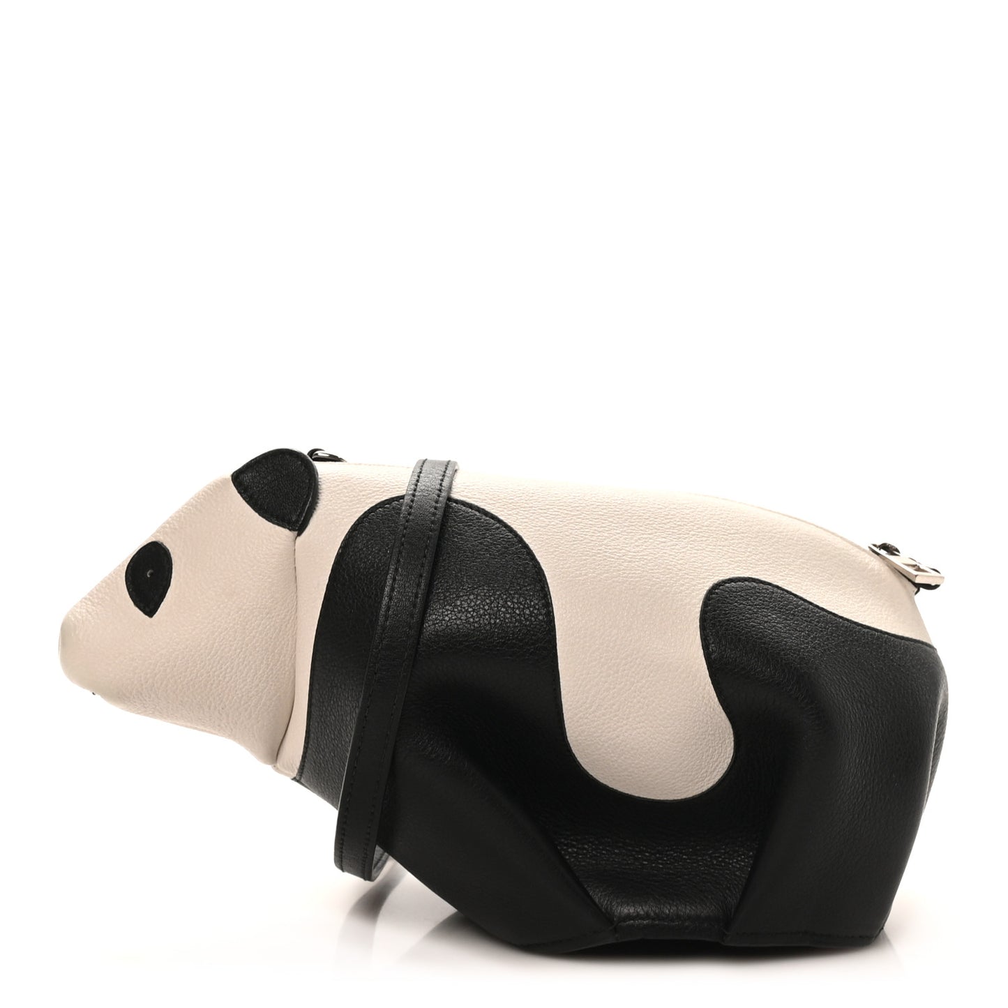 Calfskin Panda Crossbody Black White