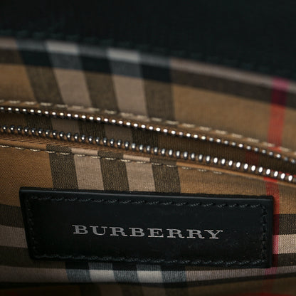Burberry Grainy Calfskin Vintage Check Medium Banner Tote Black 6 of 9
