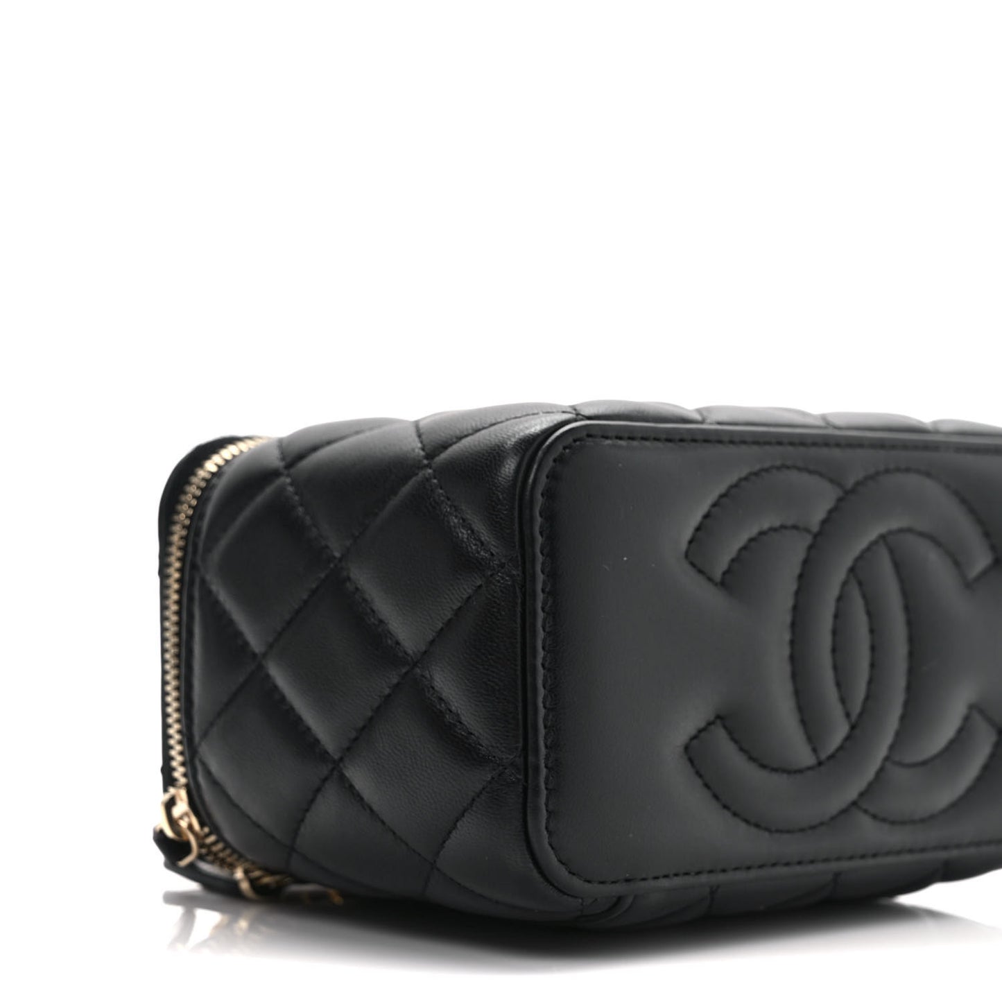 Lambskin Quilted Pick Me Up Vanity Case Black