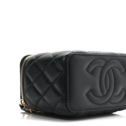 Chanel Lambskin Quilted Pick Me Up Vanity Case Black 8 of 11