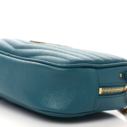 Saint Laurent Grain De Poudre Matelasse Monogram Mini Lou Camera Bag Blue Vert 8 of 9