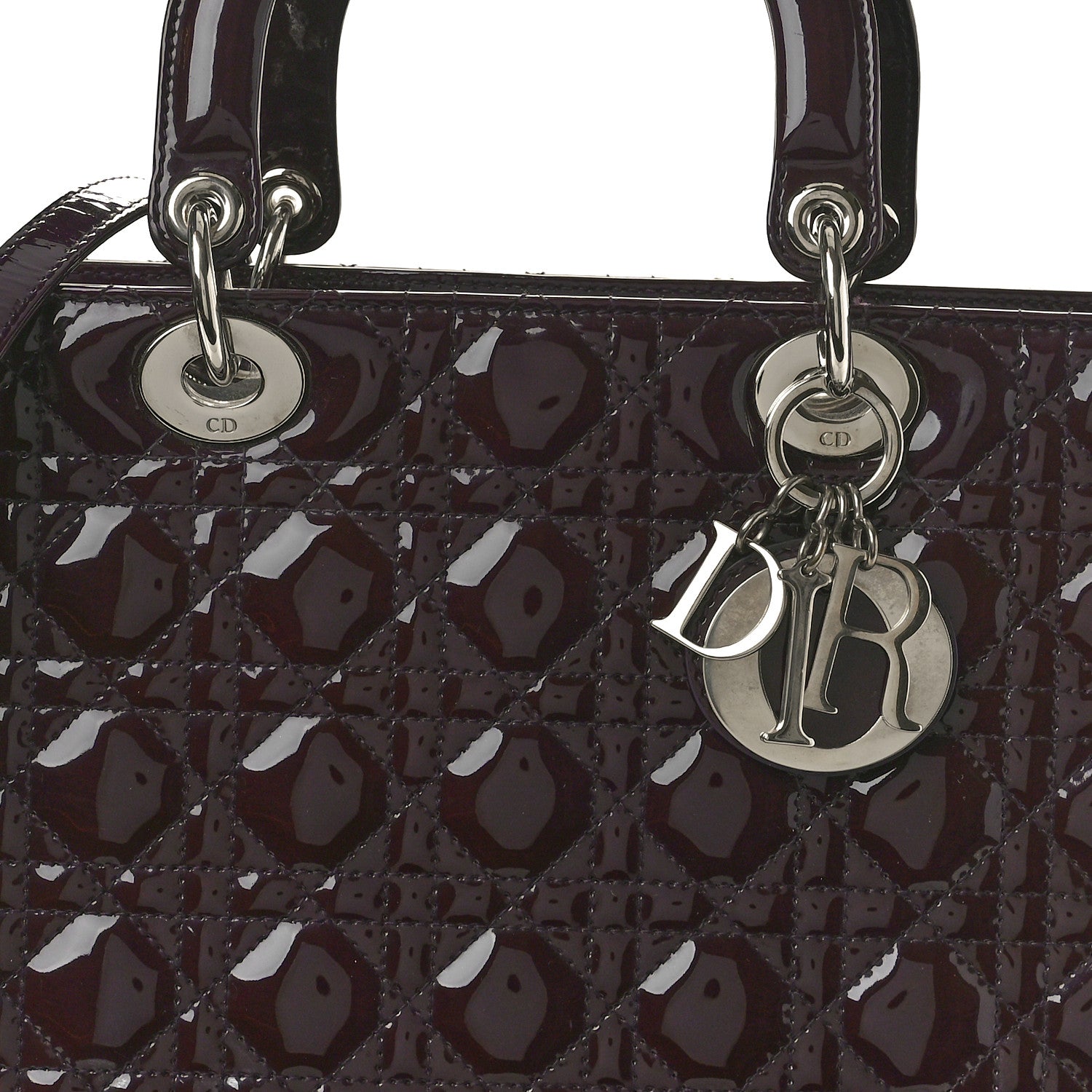 Christian Dior Patent Cannage Large Lady Dior Violet Purple 8 of 10