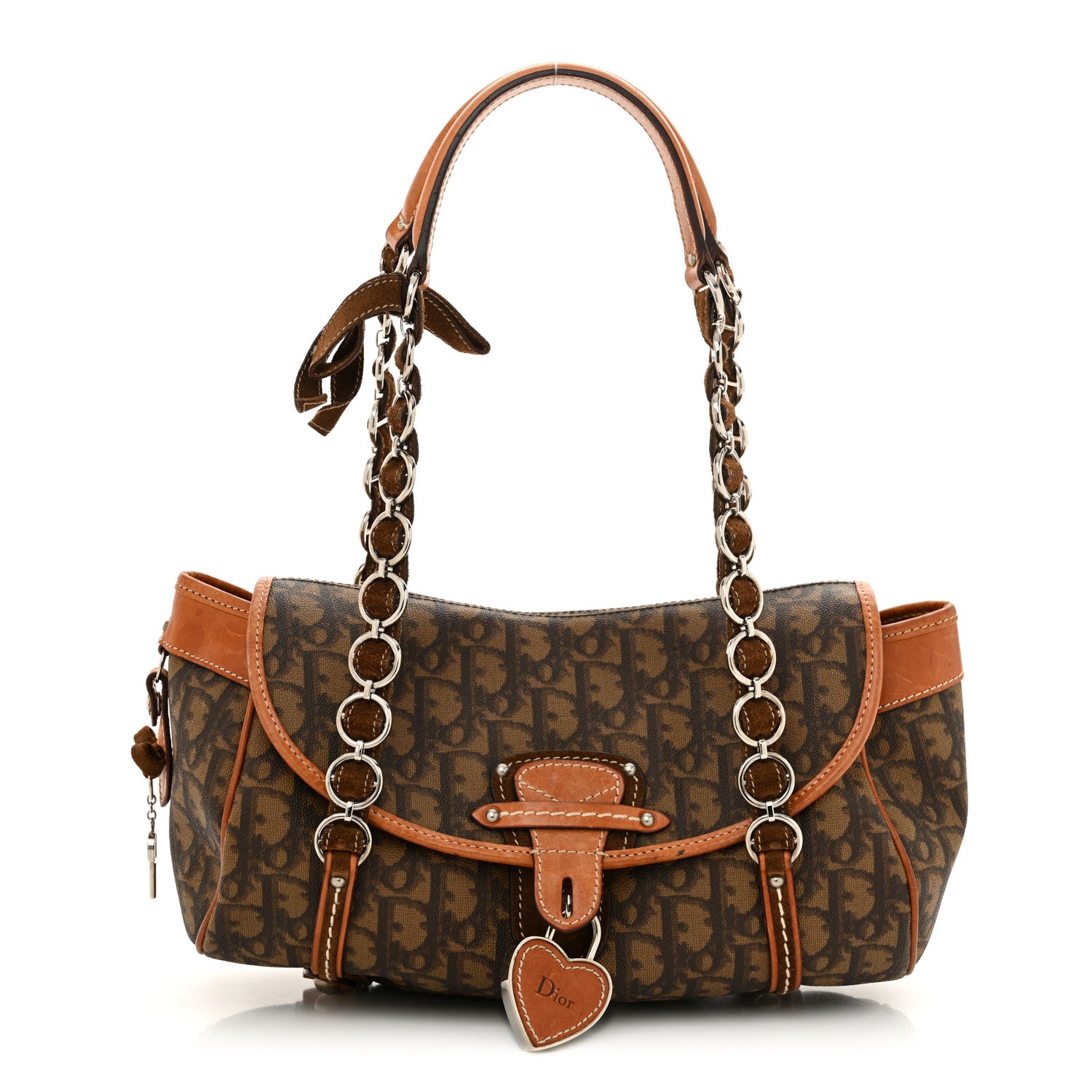 Christian Dior Monogram Romantique Trotter Flap Bag Brown 1 of 16